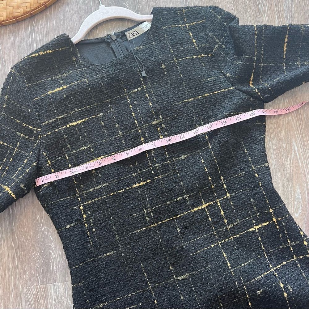 Zara black tweed sheath dress womens size M - Picture 7 of 8